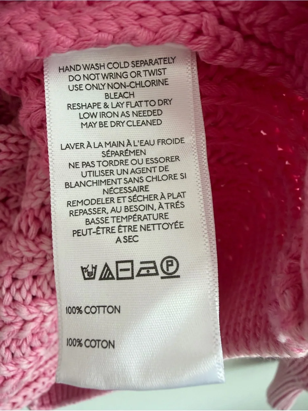 Free People Pink Cable Knit Crew Neck‎ Chunky Sweater size medium NWT